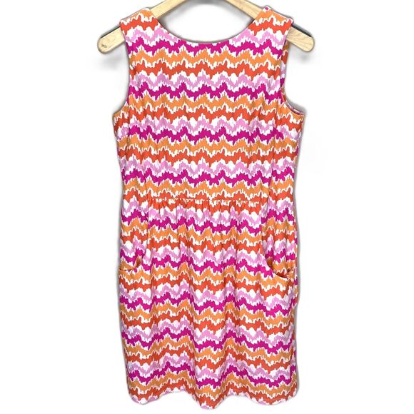 Jude Connally Abstract Dress Size L Pink Orange Athletic Tennis Golf Pockets - Picture 1 of 6